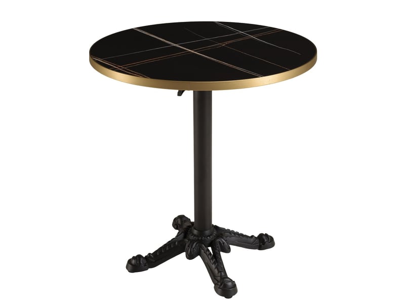  Icare - ensemble n°1: table bistrot d70cm pliable en céramique marbré noir  - Conforama A