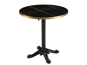 Icare - ensemble n°1: table bistrot d70cm pliable en céramique marbré noir