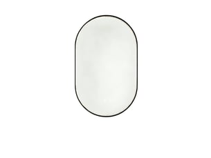 Miroir ovale de salle de bain coloris noir MEUBLIV   - 80 cm x 50 cm