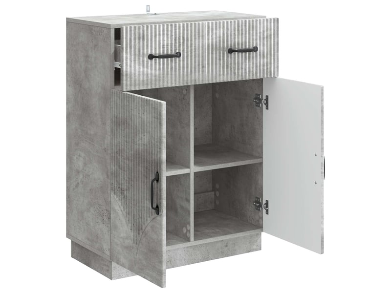 Buffet - bahut - meuble de rangement gris béton 66 x 34,5 x 87 cm bois d'ingénierie  - Conforama E