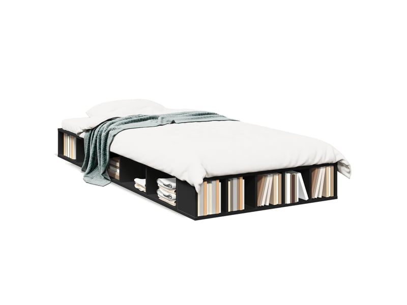  Lit simple- lit adulte -  cadre de lit sans matelas noir 100x200 cm  - Conforama A