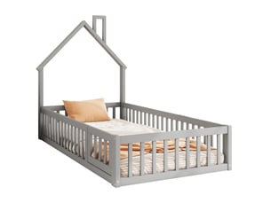 Lit cabane 90x200 cm    coloris gris