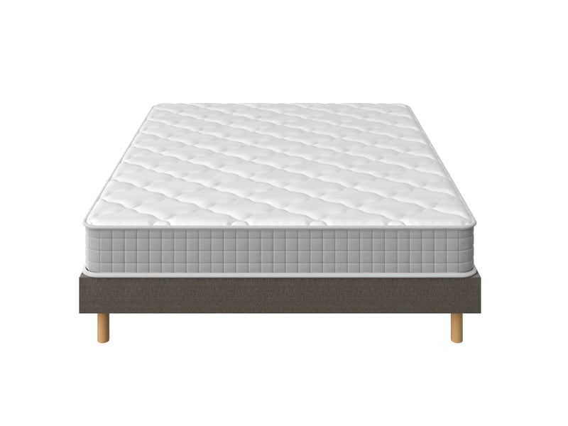  Ensemble matelas mousse 140x200 cm epaisseur 22cm + sommier déco  - Conforama A