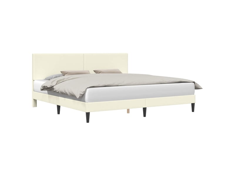  Lit double- lit adulte -  cadre de lit crème 200 x 200 cm tissu en velours côtelé  - Conforama A