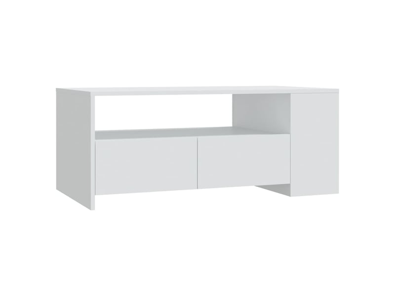  Table basse rectangulaire | table de salon blanc 102x55x42 cm bois d'ingénierie shl7974  - Conforama A