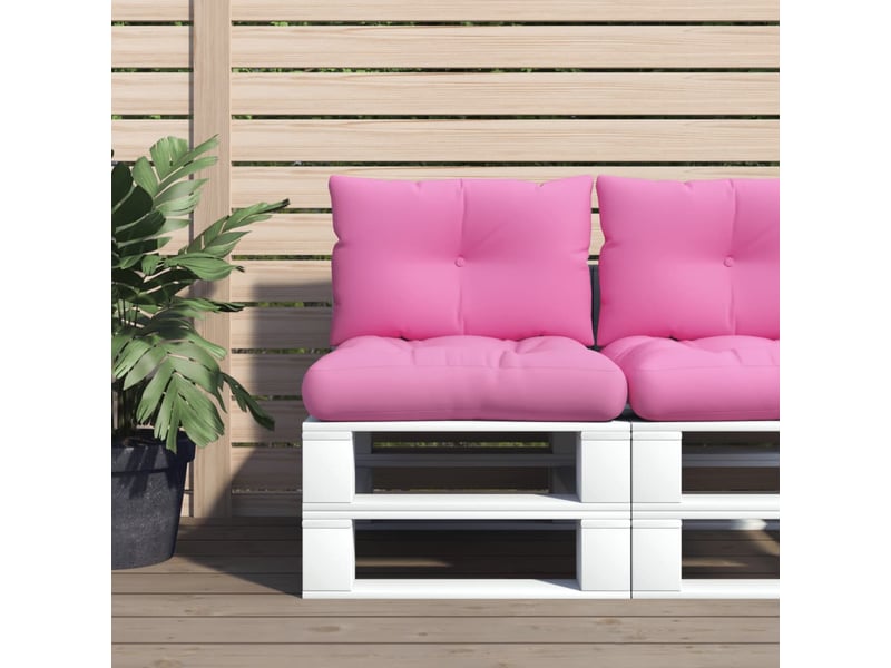  Lot de 2 coussins de palette, coussins de canapé rose tissu oxford cf59599  - Conforama B