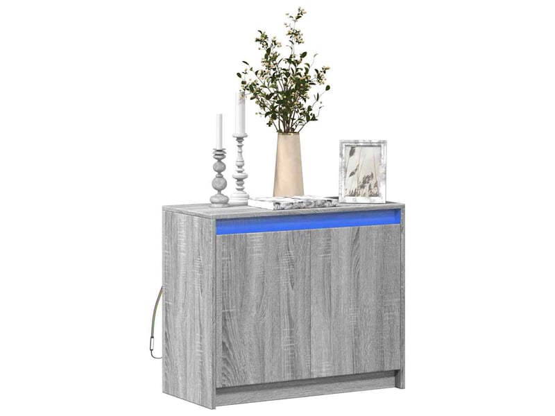  Buffet - bahut - meuble de rangement avec led sonoma gris 72x34x61 cm bois d'ingénierie  - Conforama B
