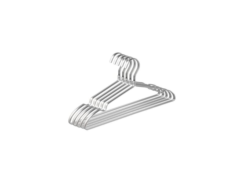  Pair - amber home lot de 10 cintres en fer aluminum 42cm, matte argenté métal cintre pour vêtements costumes t-shirts chemises vestes robes, encoches antidérapantes, élégants et de qualité, durables  - Conforama A