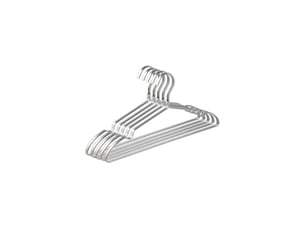 Pair - amber home lot de 10 cintres en fer aluminum 42cm, matte argenté métal cintre pour vêtements costumes t-shirts chemises vestes robes, encoches antidérapantes, élégants et de qualité, durables