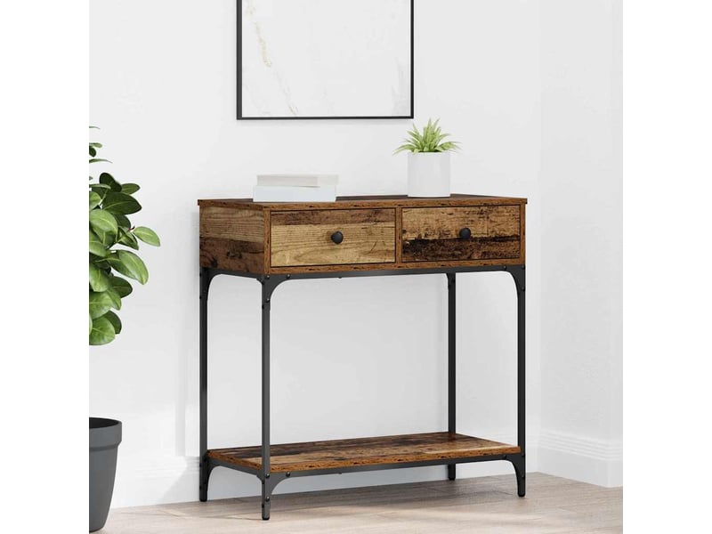  Table console - table d'appoint - table d' entrée bois ancien 75 x 34,5 x 75 cm bois d'ingénierie  - Conforama B