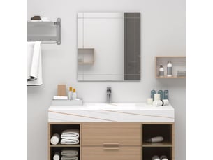 Miroir à fixer coloris gris <strong></strong> <strong></strong> - 100 cm x 60 cm