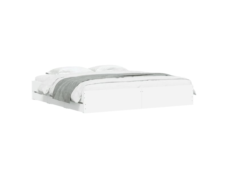 Lit double- lit adulte - cadre de lit avec tiroirs sans matelas blanc 180x200 cm - Conforama B
