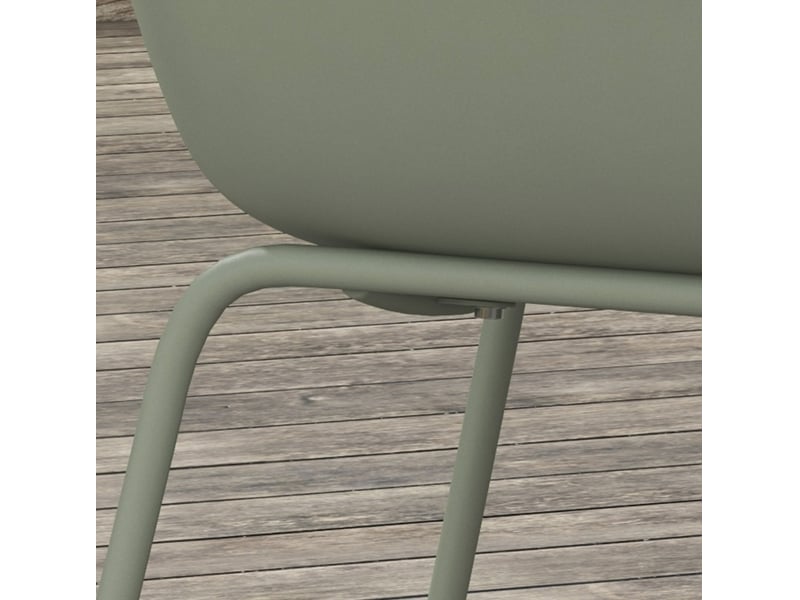  Lot de 4 chaises de jardin 59 x 55 x 84 cm – vert – accoudoirs, dossier haut et résistantes aux intempéries  - Conforama E