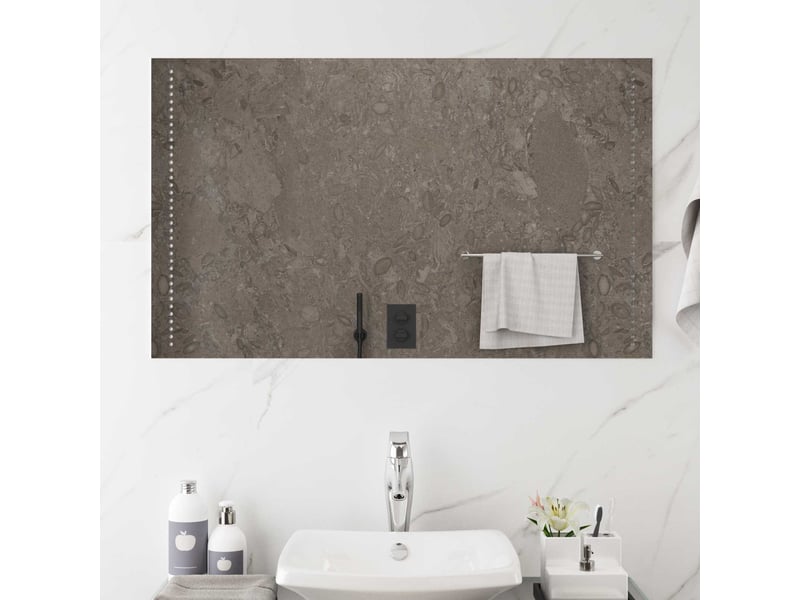  Miroir de salle de bain, miroir de toilette led transparent 100 x 60 cm cf62567  - Conforama B