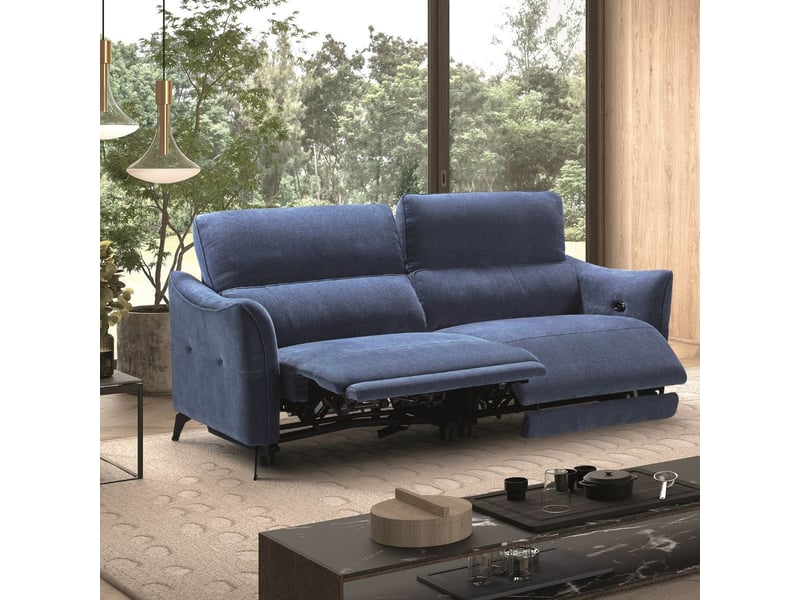  Canapé 3 places élec relax zéro gravity tissu waterproof bleu - garios GARIOS - Conforama B