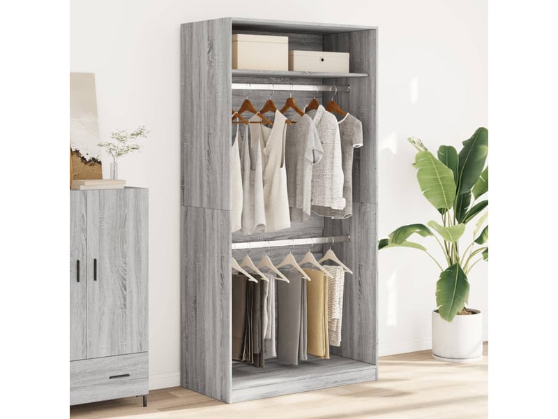  Garde-robe, armoire de rangement sonoma gris 100x50x200 cm bois d'ingénierie shl67099  - Conforama C