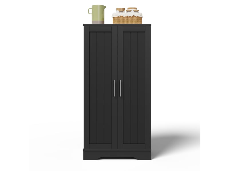  Meuble de cuisine muvano, armoire de cuisine noire 2 portes avec led, 60 x 40 x 120 cm  - Conforama A