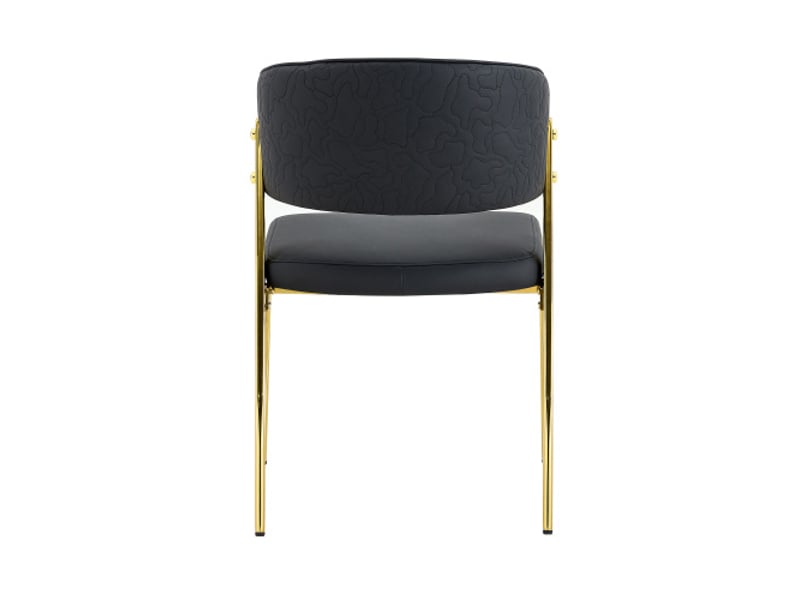  Lot de 2 chaises de salle à manger modernes – cadre métallique, assises et dossiers rembourrés – solides  - Conforama D