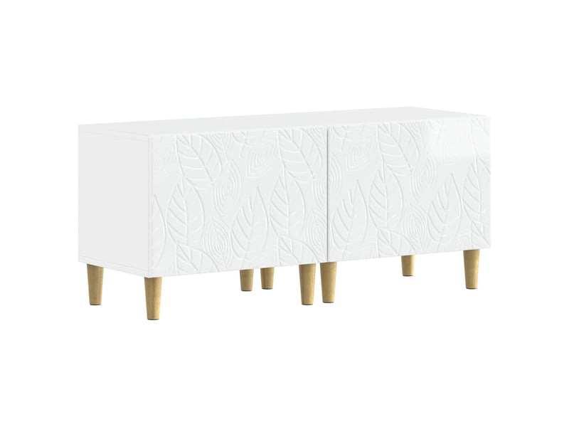Ensemble de 3 meubles tv - banc tv - meuble de rangement led delft blanc brillant - Conforama D