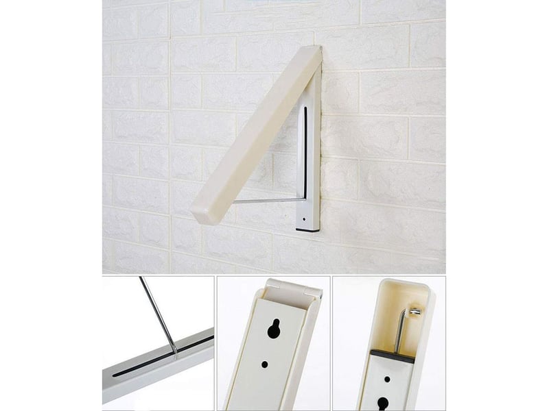 Cintre mural pliable en aluminium,support vêtements rétractable,crochet étendoir escamotable gain de place - porte-manteau mural pratique - Conforama B