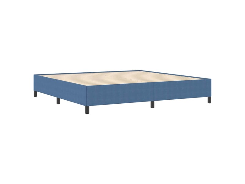 Lit double- lit adulte -  lit à lattes bleu 200 x 200 cm tissu en velours côtelé  - Conforama C