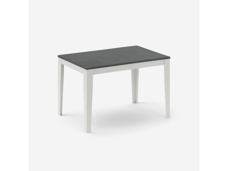  Table de salle à manger extensible avec piètement blanc 156316x90 moon - anthracite  - Conforama A