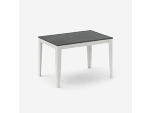 Table de salle à manger extensible avec piètement blanc 156316x90 moon - anthracite