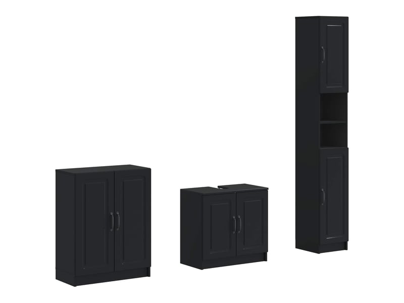 Ensemble de meuble de salle de bain 3 pièces utrecht noir cf63520 - Conforama A