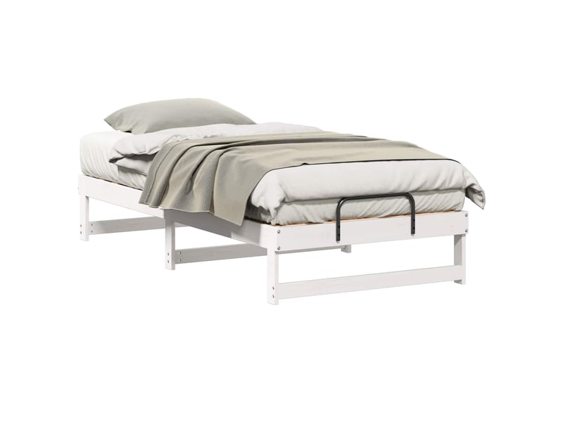 Lit simple- lit adulte -  cadre de lit blanc 90 x 190 cm pin massif  - Conforama A