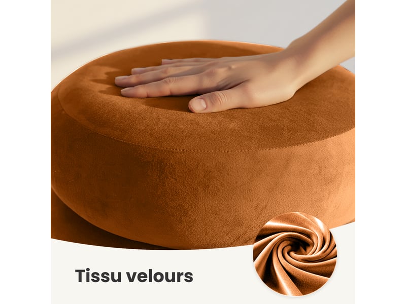 Tabouret en velours avec rangement 42 cm snuggo cuivre SNUGGO - Conforama E