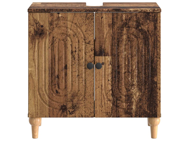 Meuble sous lavabo de salle de bain alkmaar bois ancien cf64799 - Conforama D