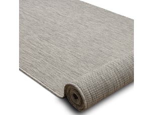 Le tapis de couloir sizal sion mélange tissé à plat gris 70cm 70x860 cm