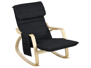 Fauteuil relax à bascule fauteuil allaitement avec repose-pieds réglable, poche latérale et appui-tête, noir