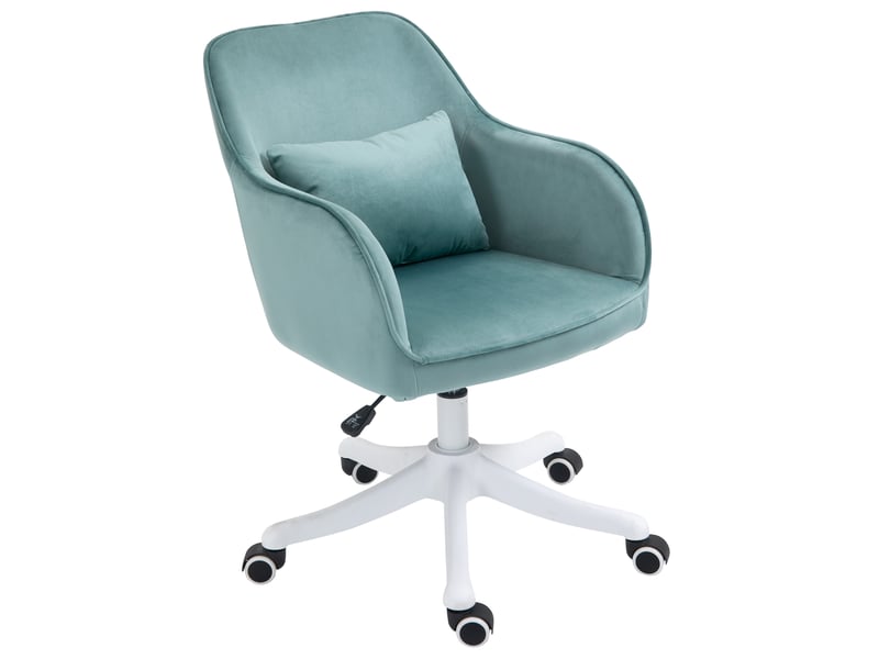  Fauteuil de bureau massant aspect velours avec fonction vibration 55 cm x 65 cm x 86 cm vert  - Conforama B