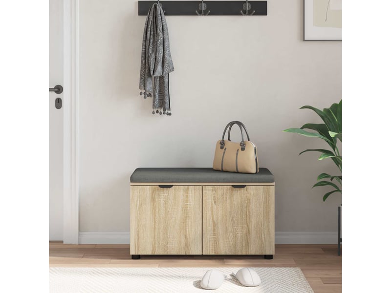  Banc d'entrée, banc interieur avec coussin chêne sonoma 80x38x46 cm shl94023  - Conforama D