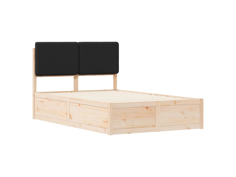 Lit double- lit adulte -  cadre de lit avec tête de lit rembourrée noir 120 x 200 cm  - Conforama C