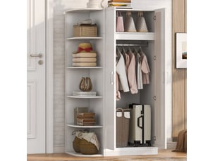 Armoire 90x55x170 cm à 2 portes avec étagères coloris blanc