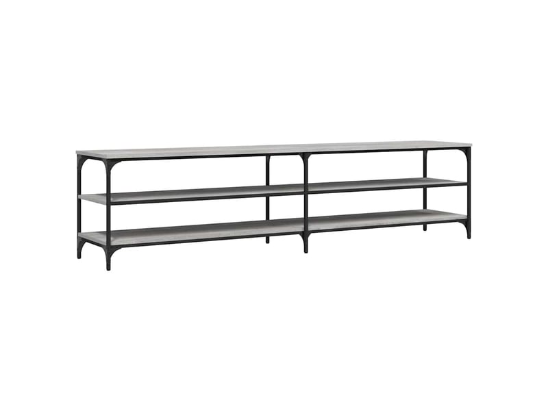  Meuble tv - banc tv - meuble de rangement sonoma gris 200x30x50 cm bois d'ingénierie et métal  - Conforama A