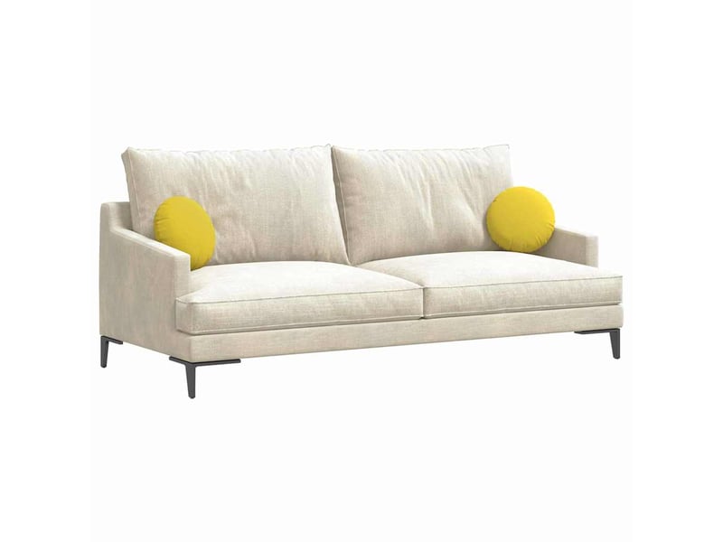  Lot de 2 coussins de siège, coussins décoratifs tissu jaune clair ø30 x 13 cm cf59838  - Conforama C