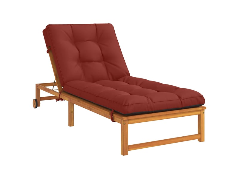 Coussin de transat, coussin pour bain de soleil vianen 100 % polyester rouge 200 x 80 x 8 cm cf56333 - Conforama C