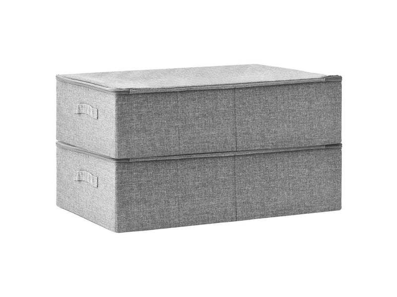  Boîtes de rangement 2 pcs tissu 70x40x18 cm gris  - Conforama D