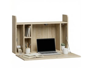 Bureau suspendu table murale table d'ordinateur murale et tablette rabattable avec rangements - 77 x 20 x 51 cm