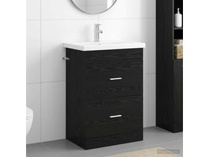 Ensemble de mobilier de salle de bain chêne noir shl8703