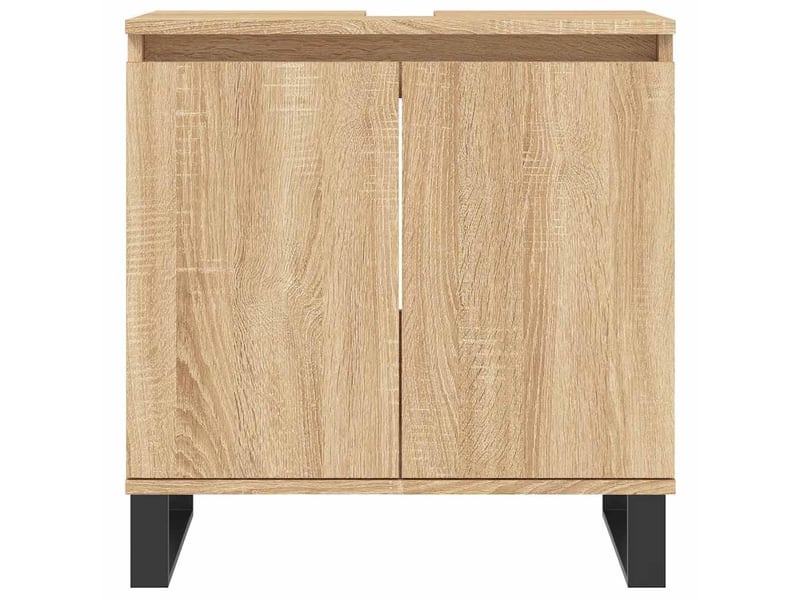  Amoire de salle de bain chêne sonoma 58x33x60cm bois d'ingénierie shl9263  - Conforama D