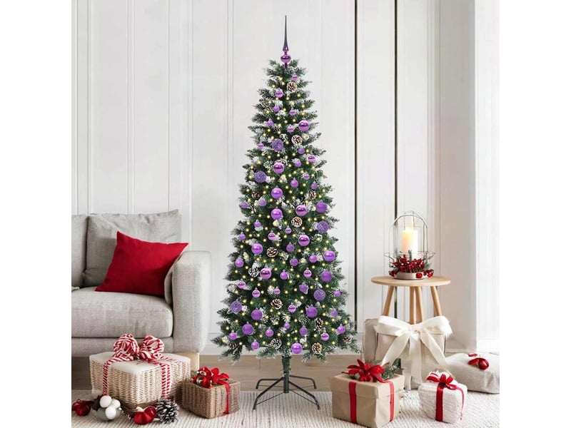  Sapin de noël artificiel, arbre de noël vert 180 cm pvc, plastique et acier shl7764  - Conforama B