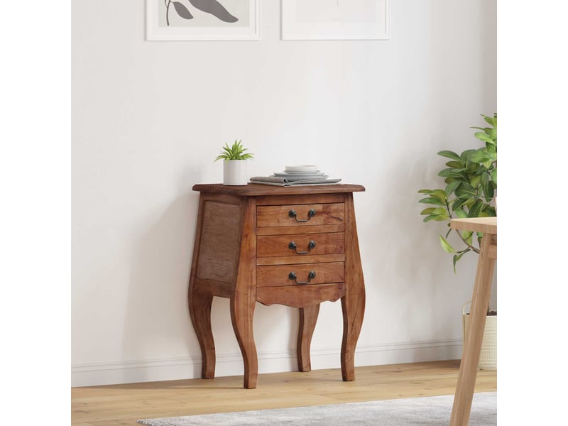 Coffre de rangement 48x35x64 cm bois de mahogany massif - Conforama B