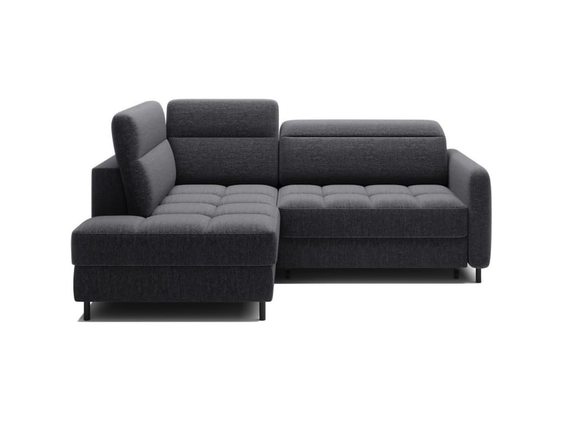 Canapé d'angle gauche convertible barnea 208 cm gris foncé avec rangement - Conforama A