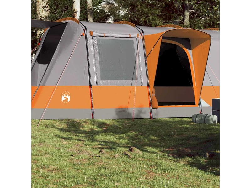  Tente de camping, tente tunnel 4 personnes gris et orange imperméable shl54940  - Conforama B