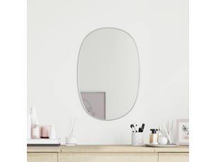Miroir rectangulaire à fixer coloris argenté <strong></strong>  <strong></strong> - 50 cm x 35 cm