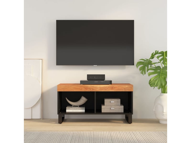  Meuble tv - banc tv - meuble de rangement 85x33x43,5 cm bois d'acacia massif  - Conforama B